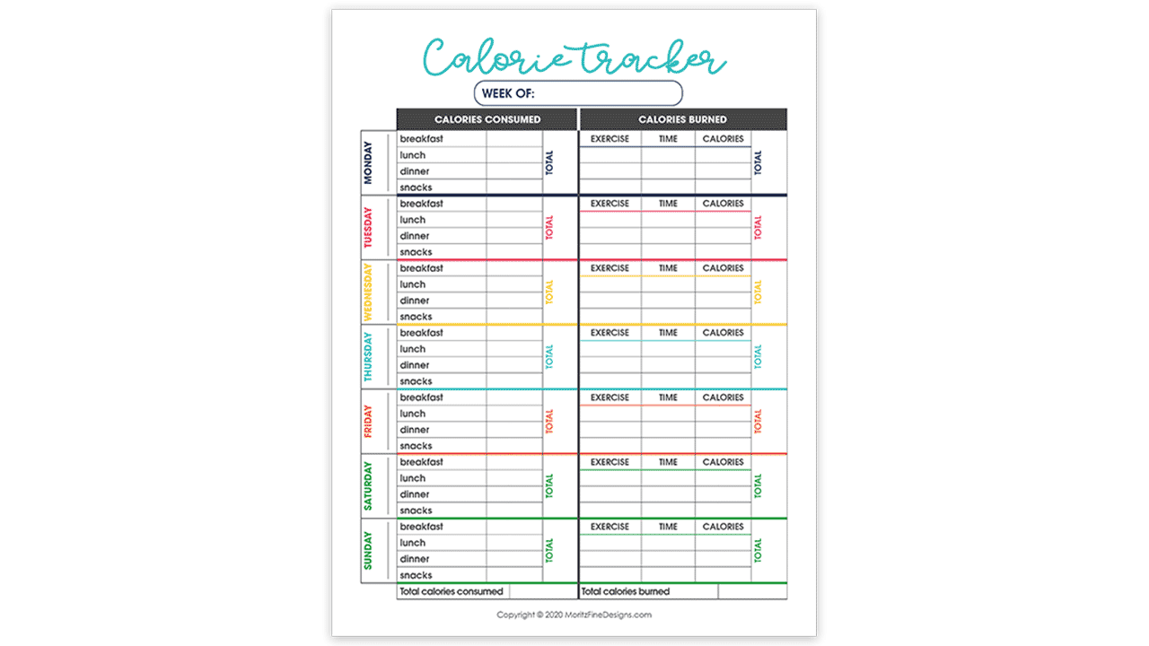 modello di planner per la salute e fitness